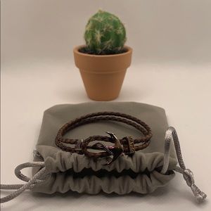 Anchor bracelet brown leather